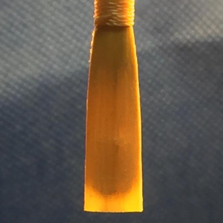 backlit student oboe reed, made by mallar oboe reeds